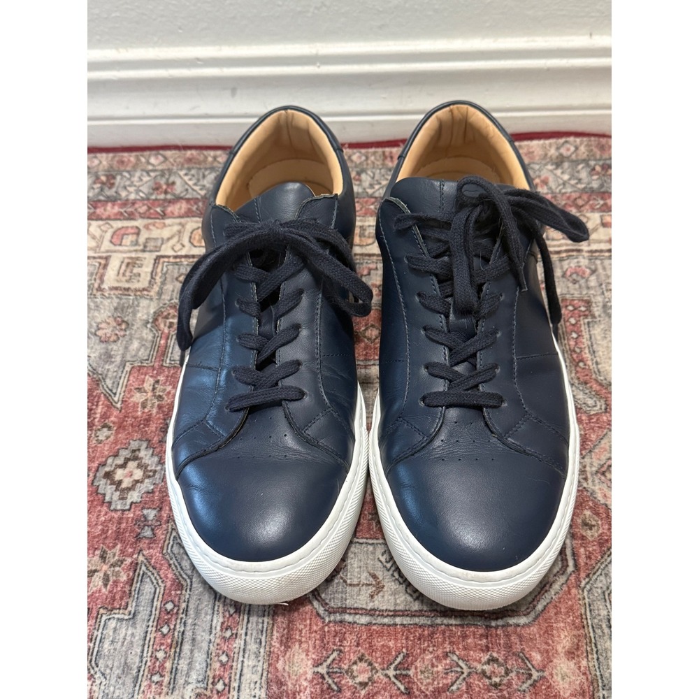 Greats Royale Navy Blue Leather Low Top Sneakers Mens US 10.5 Made in Italy